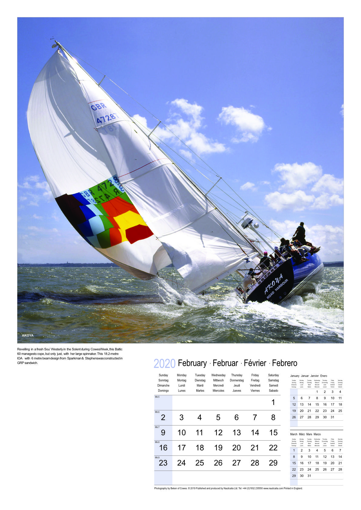 Calendar Yachting Beken of Cowes Marine Photography